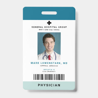 Medical Staff ID + Barcode Vertical Badge