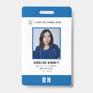 Medical Staff Nurse Photo ID Hospital Logo Badge