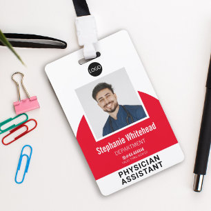 Medical Staff Photo Logo Red Badge