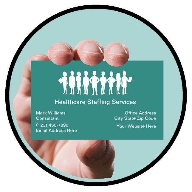 Medical Staffing Employment Agency Business Card (Creator Uploaded)