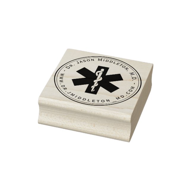 Medical - Star of Life Symbol with Text Rubber Stamp (Stamp)