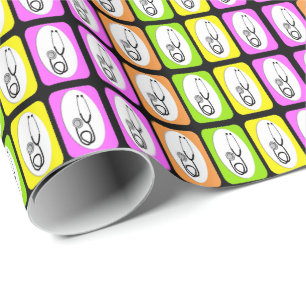 Medical Stethoscope Gift Wrap Citrus