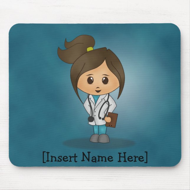 Medical Student, Doctor, PA, NP - Brunette Male Mouse Pad (Front)