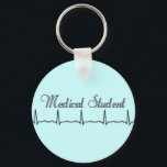 Medical Student QRS Design Gifts Keychain<br><div class="desc">Medical Student QRS design on t-shirts,  mugs,  hats,  tote bags,  keychains,  cards and buttons.</div>