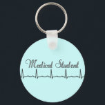 Medical Student QRS Design Gifts Keychain<br><div class="desc">Medical Student QRS design on t-shirts,  mugs,  hats,  tote bags,  keychains,  cards and buttons.</div>