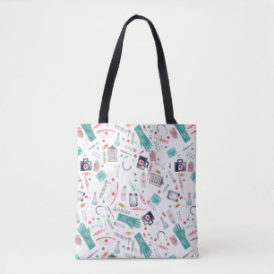 Medical Supplies in Watercolor Tote Bag