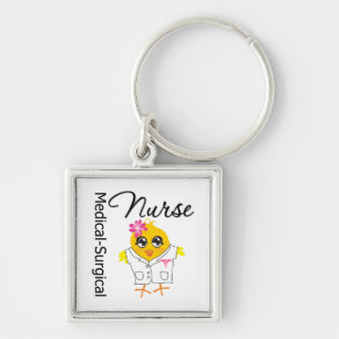 Medical-Surgical Nurse Chick v2 Keychain