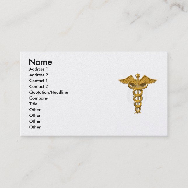 Medical symbol business card (Front)