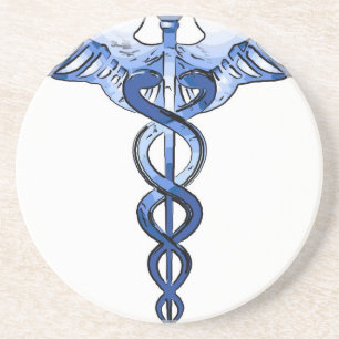 Medical Symbol Caduceus logo art Coaster