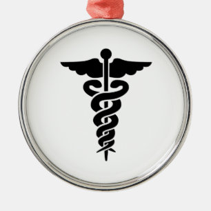 Medical Symbol Caduceus Metal Ornament