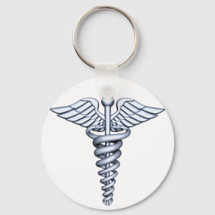 Medical Symbol Silver Keychain