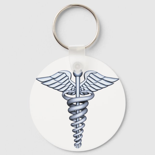 Medical Symbol Silver Keychain (Front)