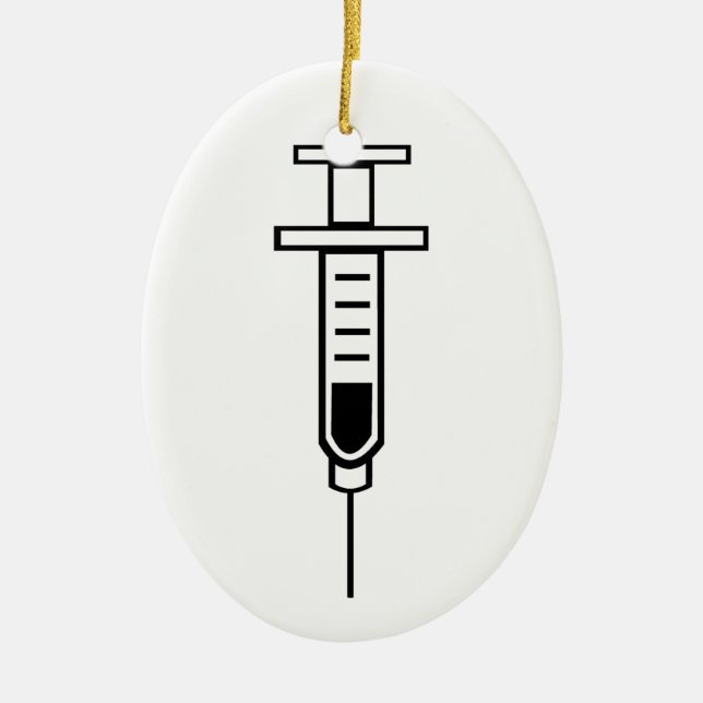 Medical Syringe Ceramic Ornament (Front)