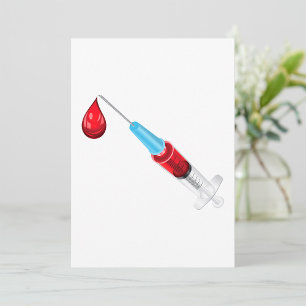 Medical Syringe with Blood Drop Invitation