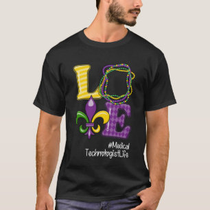 Medical Technologist Nurse Mardi Gras Leopard Fest T-Shirt