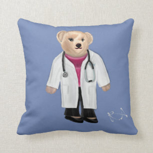 Medical Teddy (F) Throw Pillow