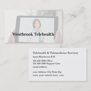 Medical Telehealth Telemedicine Services  Business Card