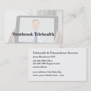 Medical Telehealth Telemedicine Services  Business Card