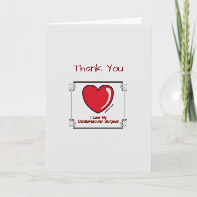 Medical Thank You Cardiovascular Surgeon Card (Front)