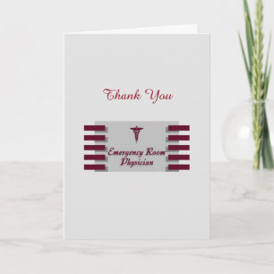 Medical Thank You Emergency Room Physician Card