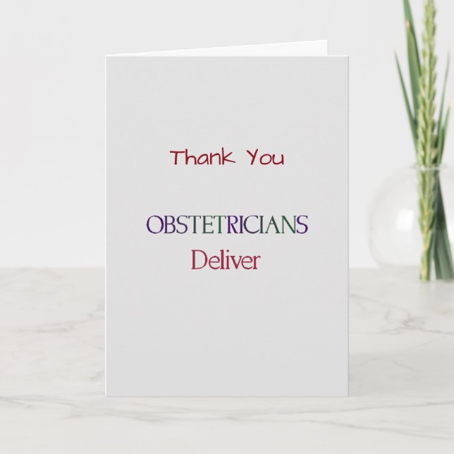 Medical Thank You Obstetrician Card (Front)