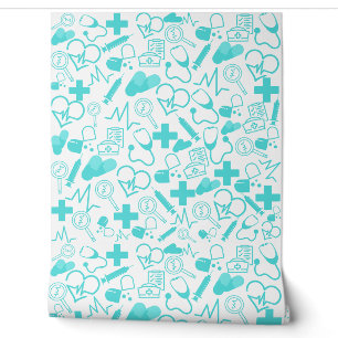 Medical Theme Peel and Stick Healthcare Decor Wallpaper