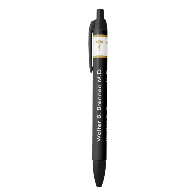 Medical Theme Promotional Black Ink Pen (Top (Vertical))