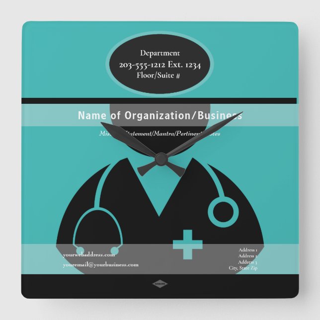 Medical Theme Wall Clock HAMbyWG (Front)