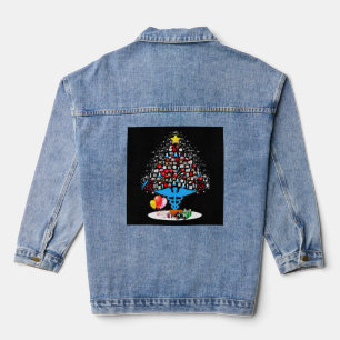 Medical Tools Christmas Tree Funny Nurse Christmas Denim Jacket