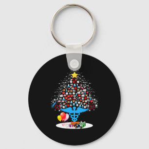 Medical Tools Christmas Tree Funny Nurse Christmas Keychain