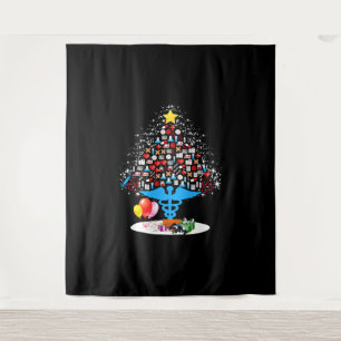 Medical Tools Christmas Tree Funny Nurse Christmas Tapestry