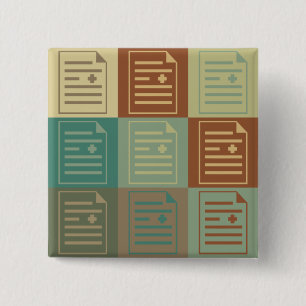 Medical Transcription Pop Art 2 Inch Square Button