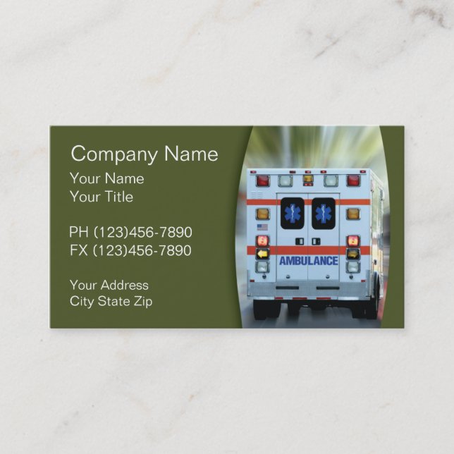 Médicale, cartes de visite de secours (Devant)