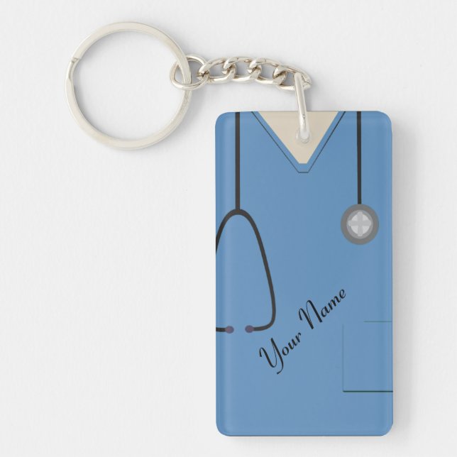 Médicale Scrubs Infirmière Docteur Bleu Acrylique  (Devant)
