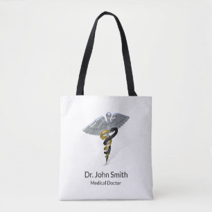 Médicale Silver Caduceus Black Gold - Sac fourre-t