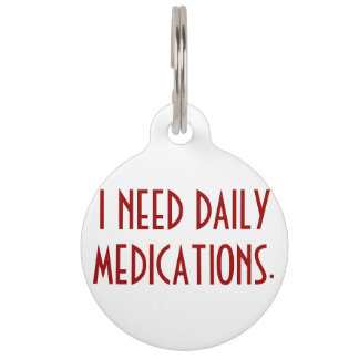 Medication Alert Dog Tag