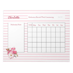 Medication Log Sheets Personalized Notepad