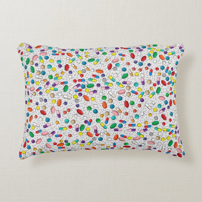 Medication Nurse Pharmacy Doctor Pill Design Accent Pillow (Front)