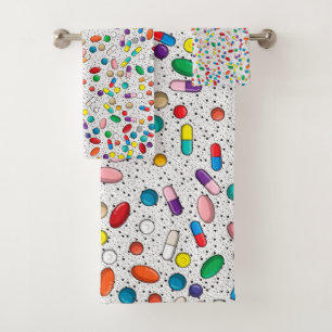 Medication Nurse Pharmacy Doctor Pill Design Bath Towel Set