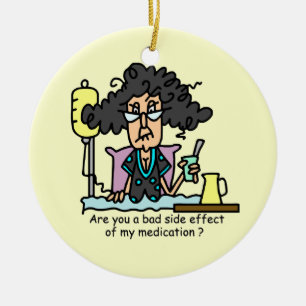 Medication Side Effect Dark Hair Ceramic Ornament