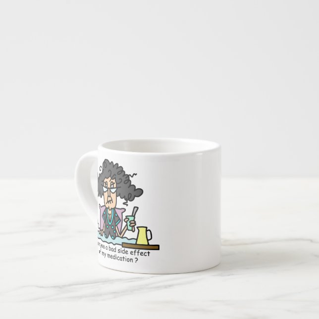 Medication Side Effect Dark Hair Espresso Cup (Front Left)