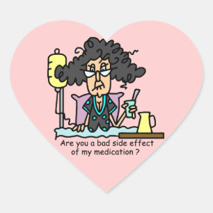 Medication Side Effect Dark Hair Heart Sticker