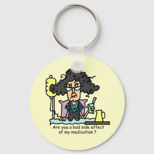 Medication Side Effect Dark Hair Keychain