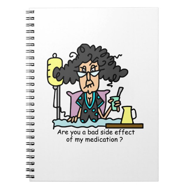 Medication Side Effect Dark Hair Notebook (Front)
