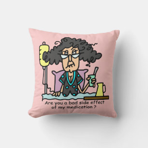 Medication Side Effect Dark Hair Throw Pillow