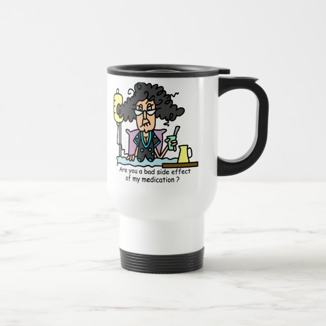 Medication Side Effect Dark Hair Travel Mug (Right)