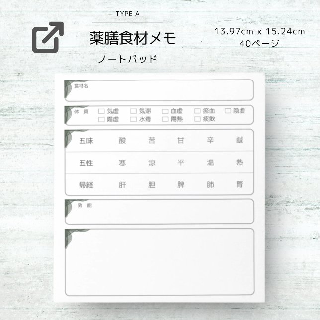 MEDICINAL FOOD PREPARATION MEMO NOTEPAD (Creator Uploaded)