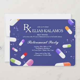 Medicine Capsules Retirement Party Invitation