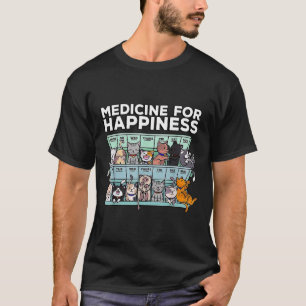 Medicine For Happiness Cat Week T-Shirt