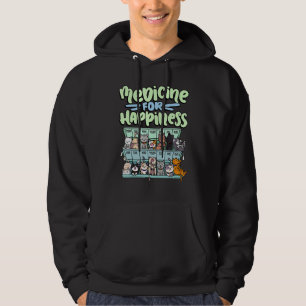 medicine for happiness pill box animals cat breeds hoodie
